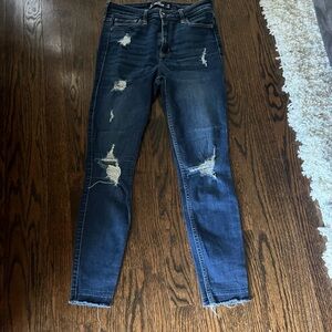 6) Hollister high rise crop skinny jeans w 26 L 26